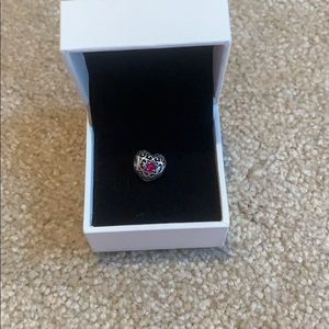 Pandora heart charm with ruby